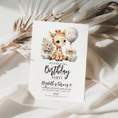 Giraffe Birthday Party Kaart