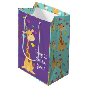 Giraffe Birthday Party Medium Cadeauzakje