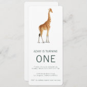 Giraffe Birthday Uitnodiging (Voorkant / Achterkant)