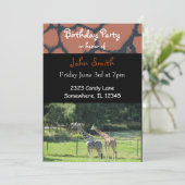 Giraffe Birthday Uitnodiging (Staand voorkant)