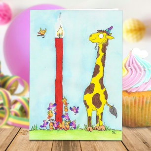 GIRAFFE BIRTHDAY wenskaart van Nicole Janes Kaart