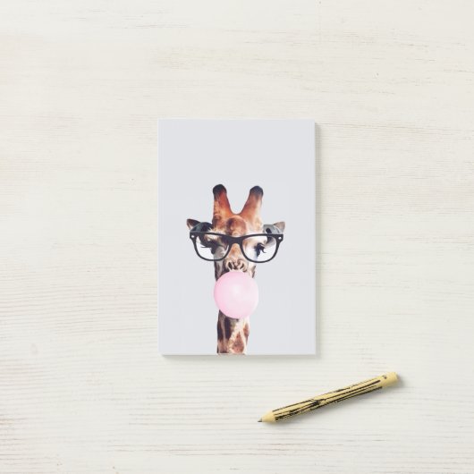 Giraffe blaasgom post-it® notes (Op bureau)