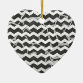 Giraffe Black en Gray Chevron Pattern Keramisch Ornament (Voorkant)