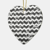 Giraffe Black en Gray Chevron Pattern Keramisch Ornament (Links)