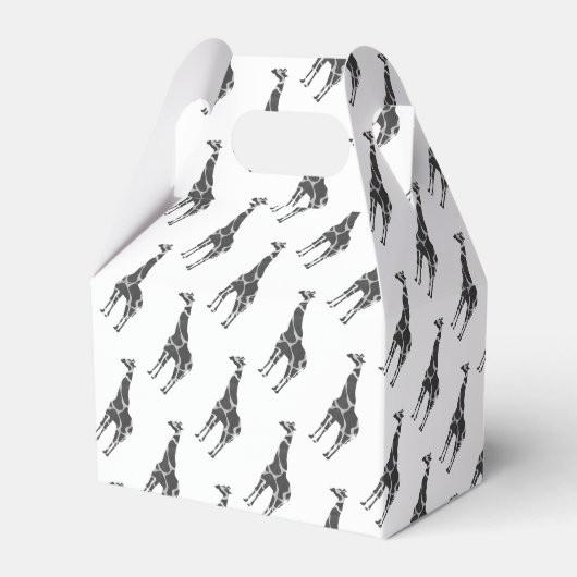 Giraffe Black en Grey Silhoutte Bedankdoosjes (Voorkant Zijde)