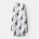 Giraffe Black en Grey Silhoutte Flesjeskoeler (Voorkant)
