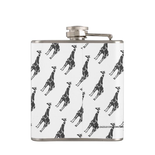 Giraffe Black en Grey Silhoutte Heupfles (Achterkant)