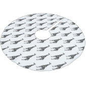 Giraffe Black en Grey Silhoutte Kerstboom Rok (Gekanteld)