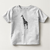 Giraffe Black en Grey Silhoutte Kinder Shirts (Voorkant)