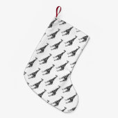 Giraffe Black en Grey Silhoutte Kleine Kerstsok (Voorkant (Hangend))