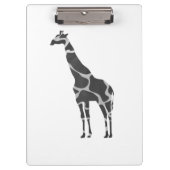 Giraffe Black en Grey Silhoutte Klembord (Voorkant)