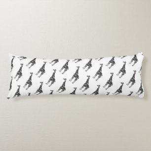 Giraffe Black en Grey Silhoutte Lichaamskussen
