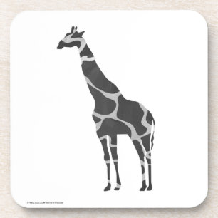 Giraffe Black en Grey Silhoutte Onderzetter