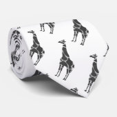 Giraffe Black en Grey Silhoutte Stropdas (Opgerold)