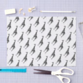 Giraffe Black en Grey Silhoutte Tissuepapier (Craft)