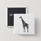 Giraffe Black en Grey Silhoutte Vierkante Button 5,1 Cm (Voorkant /achterkant)