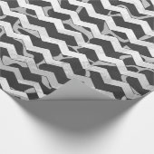 Giraffe Black, Light Grey Chevron Cadeaupapier (Hoek)