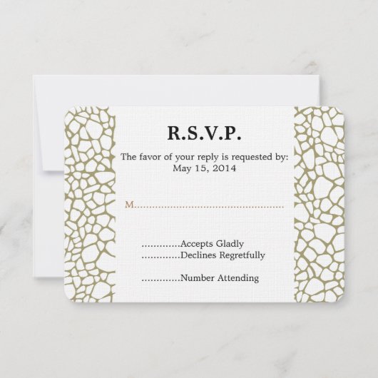 Giraffe blanche or Imprimer mariage RSVP (Devant)