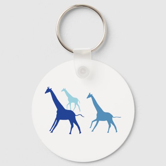 Giraffe (blauw) sleutelhanger (Voorkant)