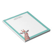 Giraffe Blauwgroen monogram van de bureau van de S Notitieblok (Schuin)