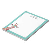 Giraffe Blauwgroen monogram van de bureau van de S Notitieblok (Gedraaid)