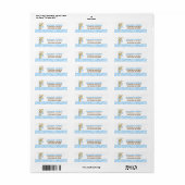 Giraffe bleue Étiquettes de adresse Customisés (Feuille entière)