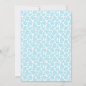 Giraffe Bleue Imprimer Douche Bébé Invitations (Dos)