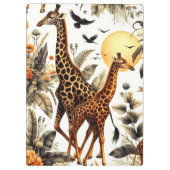 Giraffe Bloemen Waterverf Klembord (Achterkant)