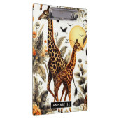 Giraffe Bloemen Waterverf Klembord (Rechts)