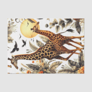  Giraffe Bloemen Waterverf Tissuepapier