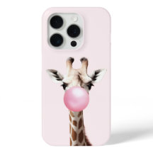 Giraffe Blowing Pink Bubble Gum Telefoon Case