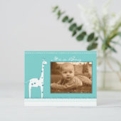 Giraffe Blue C'est un garçon faire-part (Debout devant)