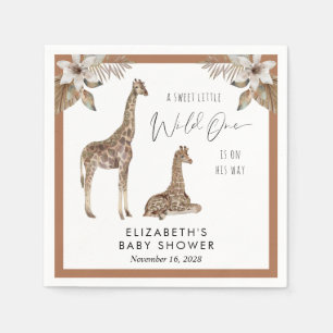 Giraffe Boho Waterverf Baby shower Servet