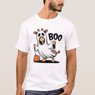 Giraffe Boo Halloween Klassiek T-shirt_2 T-shirt