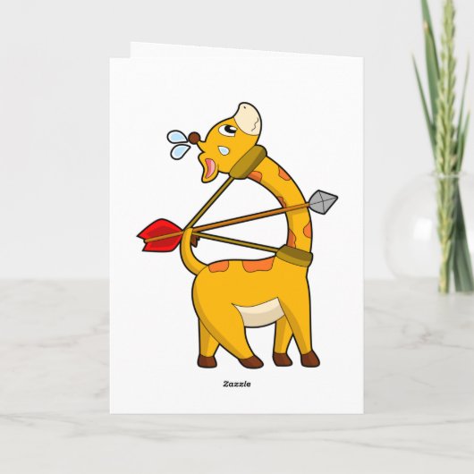Giraffe Boogschutter Pijl Boog Kaart (Achterkant)