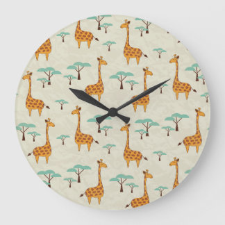 Giraffe boom  patroon. grote klok