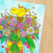 Giraffe bouquet carte de voeux par Nicole Janes