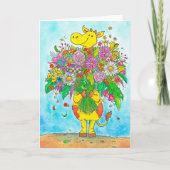 Giraffe bouquet carte de voeux par Nicole Janes (Devant)