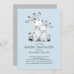 Giraffe Boys baby shower Invitation