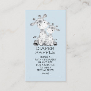 Giraffe Boys Baby shower Luier Raffle Ticket Informatiekaartje