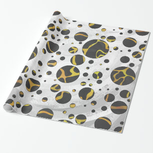 Giraffe Brown and Yellow Print Cadeaupapier