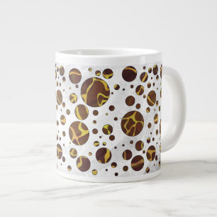Giraffe Brown and Yellow Print Grote Koffiekop