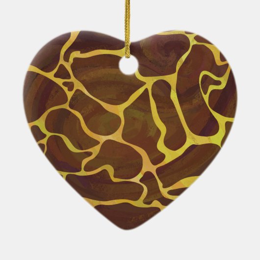 Giraffe Brown and Yellow Print Keramisch Ornament (Achterkant)