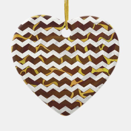 Giraffe Brown and Yellow Print Keramisch Ornament (Voorkant)