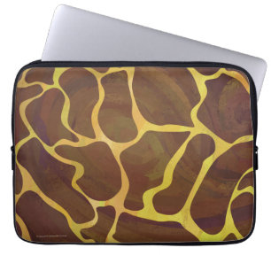 Giraffe Brown and Yellow Print Laptop Sleeve
