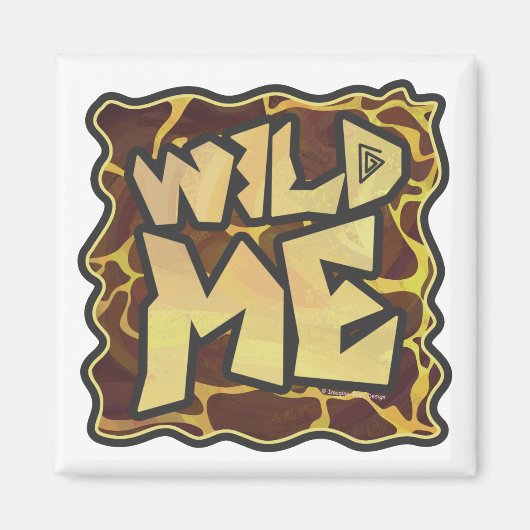 Giraffe Brown and Yellow Print Magneet (Voorkant)