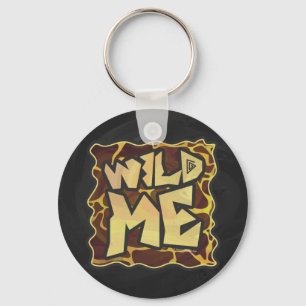 Giraffe Brown and Yellow Print Sleutelhanger