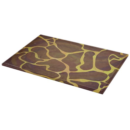Giraffe Brown and Yellow Print Snijplank (Hoek)