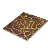 Giraffe Brown and Yellow Print Tegeltje (Zijkant)