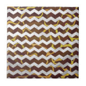 Giraffe Brown and Yellow Print Tegeltje (Voorkant)